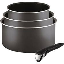 Tefal Eureka set 4 steelpannen 10cm hoog