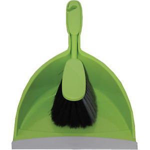 Stoffer en blik groen